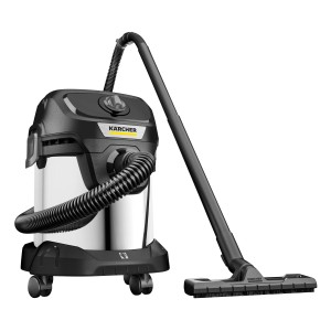 Kärcher Nass-/Trockensauger KWD 3 S V-17/4/20 mit Edelstahlbehälter und Zubehör.