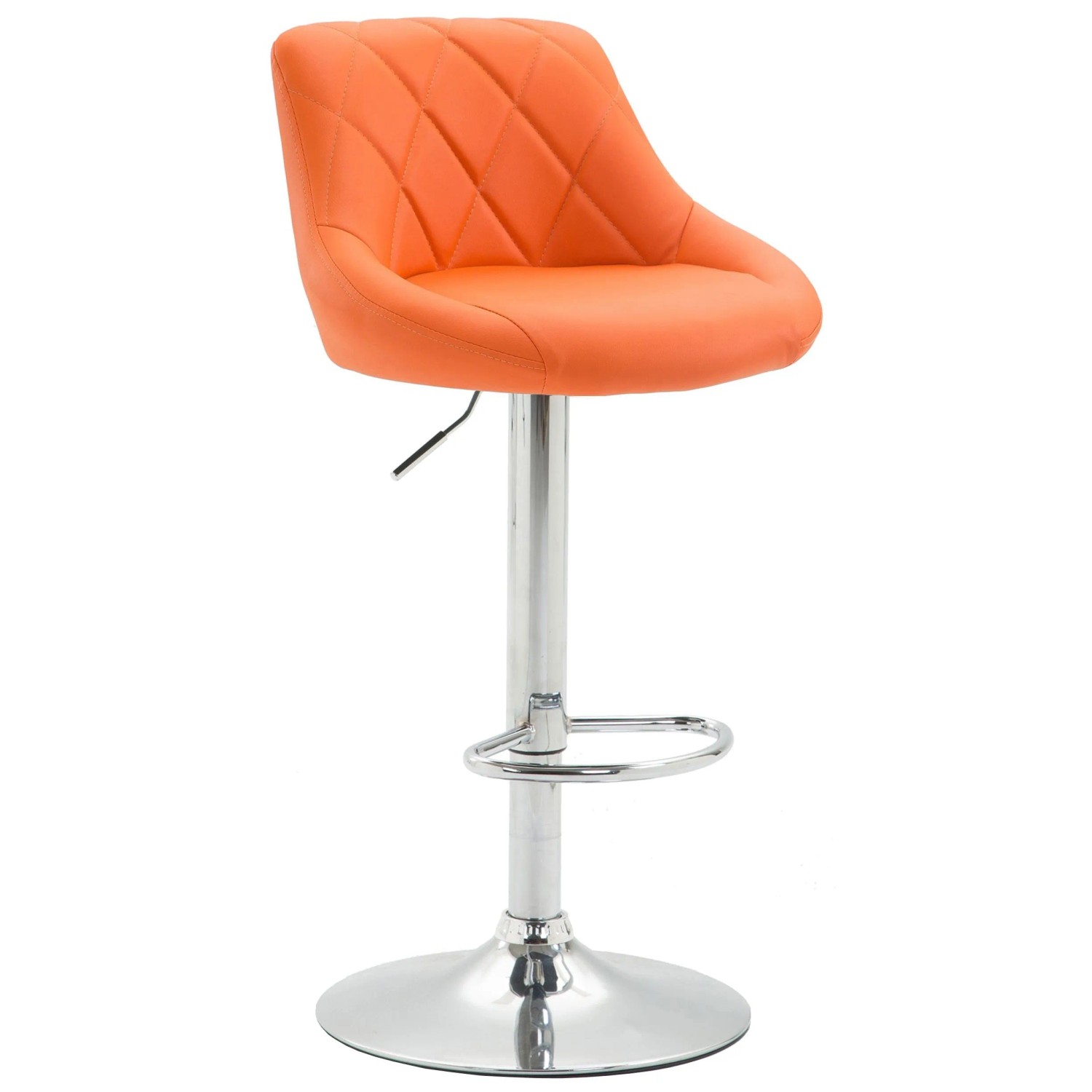 CLP Barhocker Lazio Kunstleder Orange/Chrom