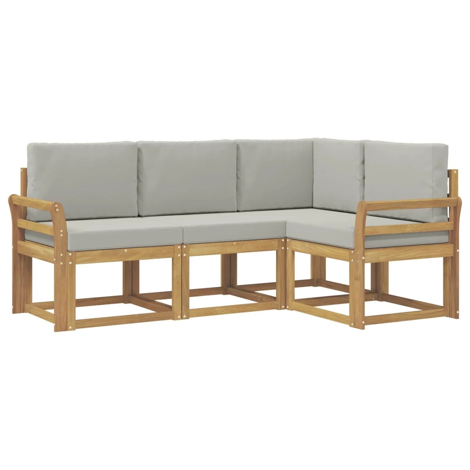 vidaXL Outdoor-Sofagarnitur 4-Tlg Weiß und Hellgrau 3387560