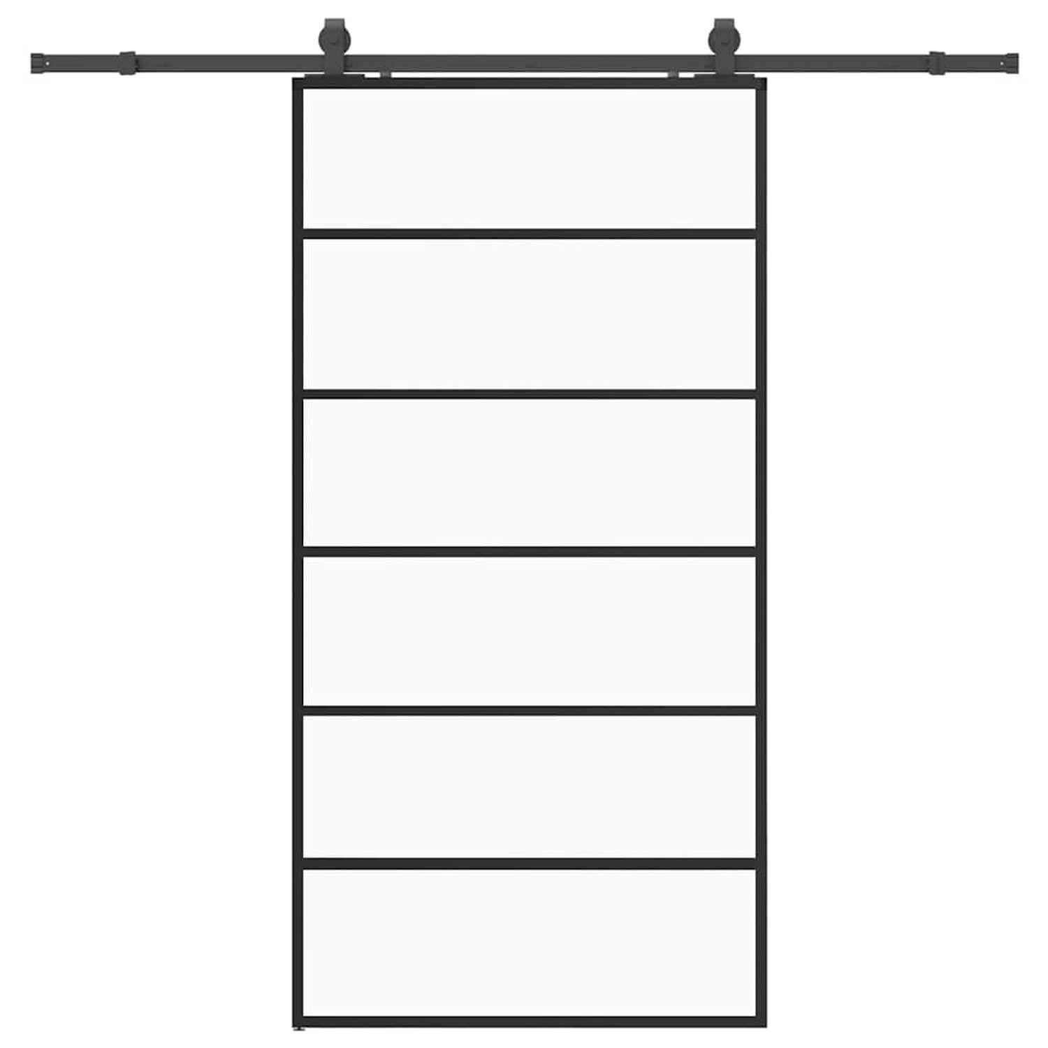 vidaXL Schiebetür mit Beschlag Schwarz 102x205 cm ESG-Glas 3375929 günstig online kaufen