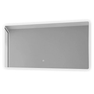 Rechteckiger Aica Sanitär Badspiegel 100x80 cm mit LED-Beleuchtung und Touch-Schalter.