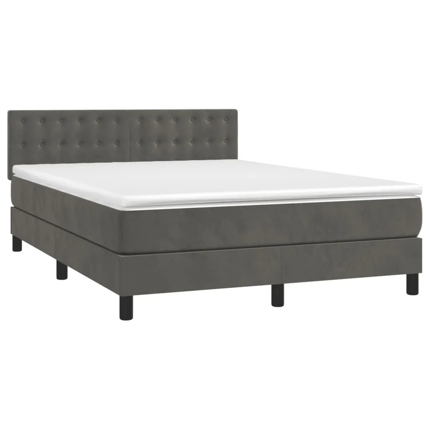vidaXL Boxspringbett mit Matratze Dunkelgrau 140x190 cm Samt 3141540 günstig online kaufen