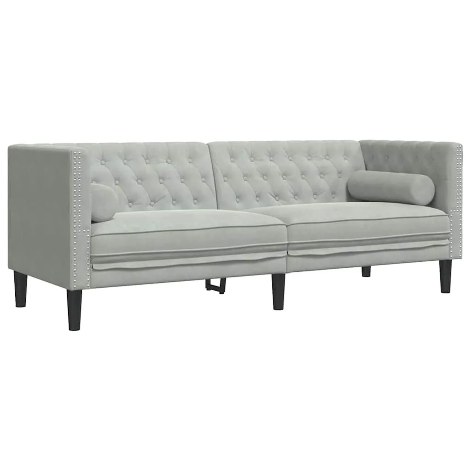 vidaXL Sofa Hellgrau 194 x 74,5 x 70,5 cm Samt 42013022