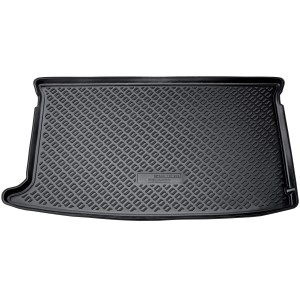 Schwarze Gummi Kofferraumwanne für Hyundai i20 II ab 2014, passgenau mit Rand.
