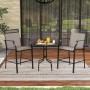 Costway 2er Set Hohe Gartenstühle Metallrahmen 180 kg Belastbar Kaffee_2