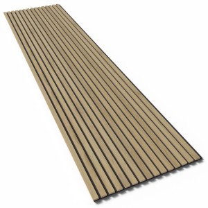 DenPanels Akustikpaneel Melamin Eiche Dunkel Filz Schwarz 260 cm x 60 cm