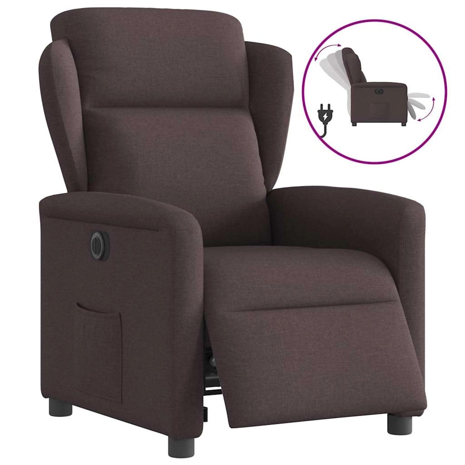 vidaXL Relaxsessel Elektrisch Dunkelbraun Stoff 3303119 günstig online kaufen