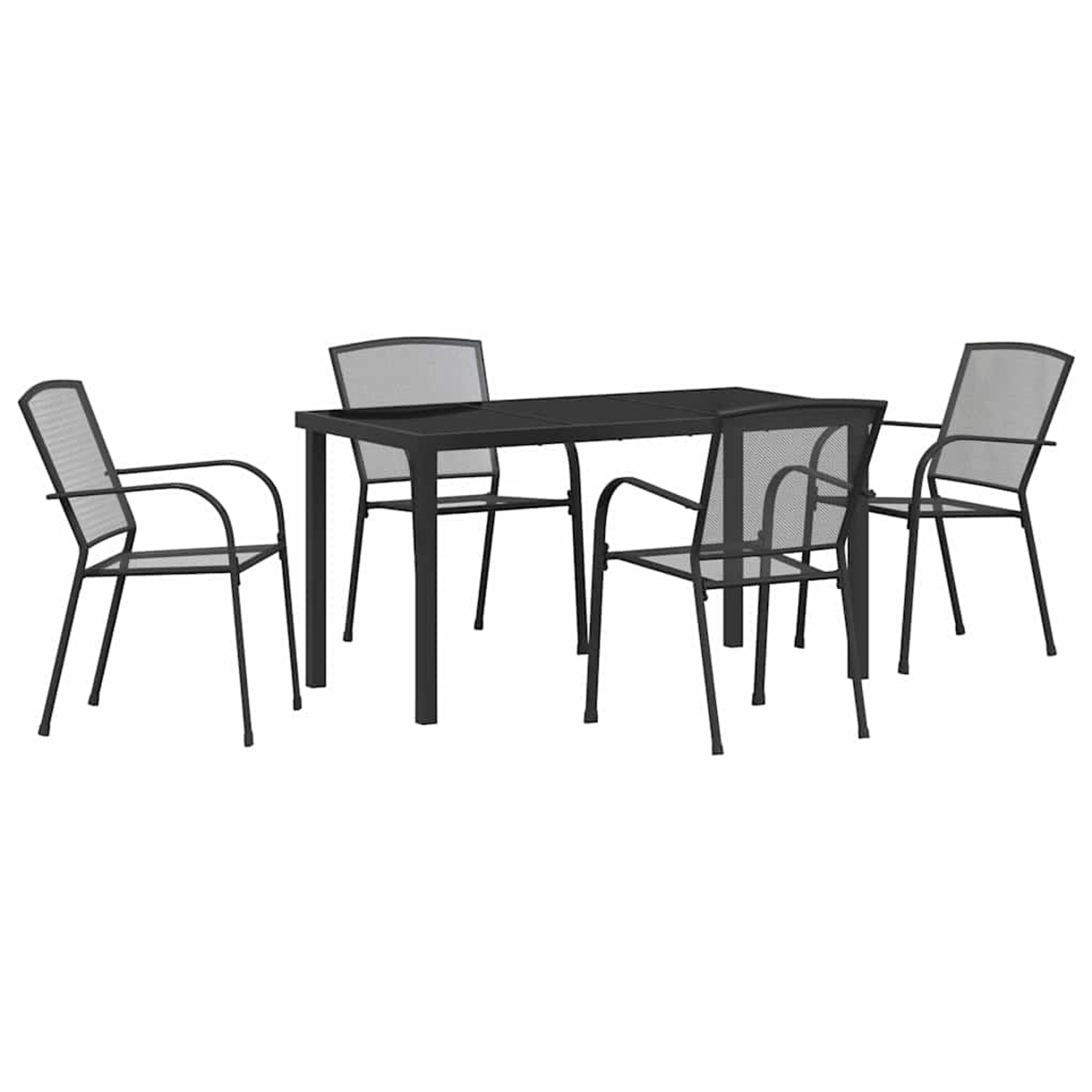 vidaXL Garten Essgruppe 5-Tlg Anthrazit Stahl 3379284 günstig online kaufen
