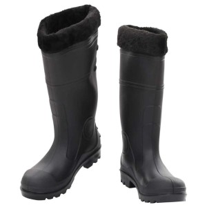 Schwarze vidaXL Gummistiefel, Größe 39, mit herausnehmbarem Innenfutter.