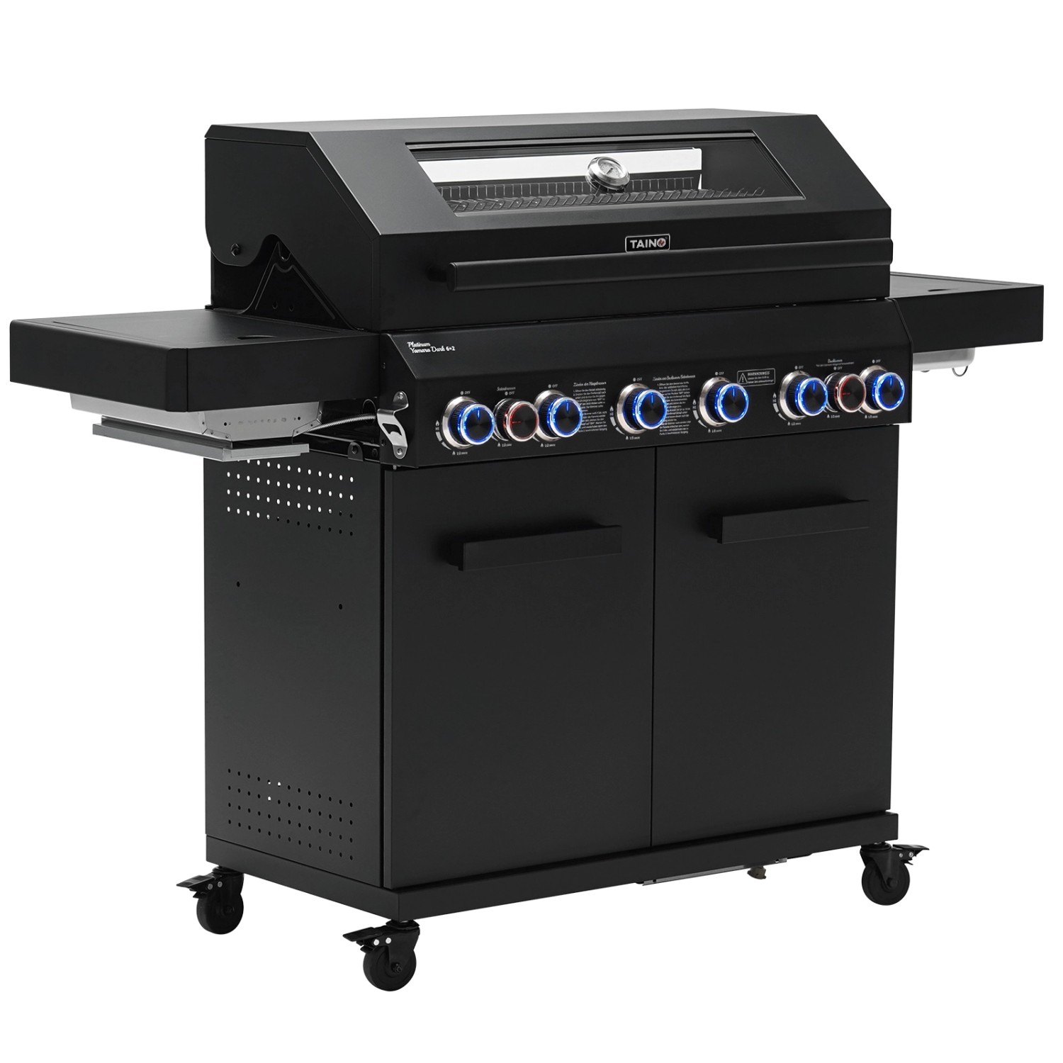 Taino Platinum Yamara Dark 6+2 Gasgrill Stahl 4 Brenner Sear-Burner Backbur günstig online kaufen