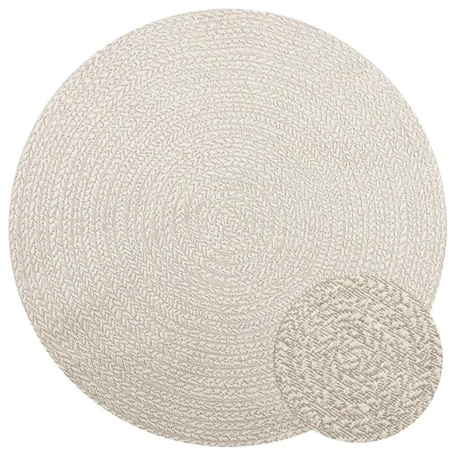 vidaXL Teppich ZIZUR Creme Ø 160 cm Jute-Optik Indoor und Outdoor 4010386 günstig online kaufen