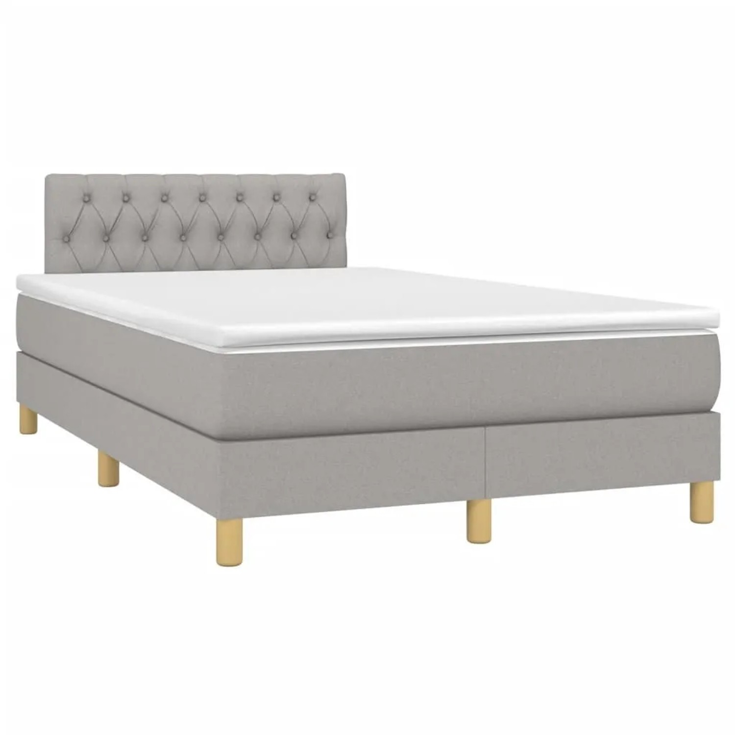 vidaXL Boxspringbett mit Matratze Hellgrau 120x190 cm Stoff 3269793 günstig online kaufen