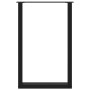 Zwei schwarze U-förmige vidaXL Bartischbeine aus Stahl, 60x90 cm.