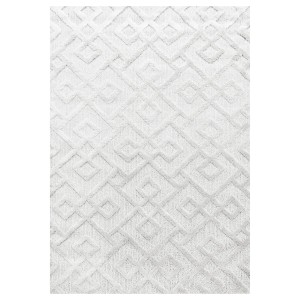 Ayyildiz Hochflorteppich Pisa, creme, 140x200 cm. Skandinavisches Design mit geometrischem Muster.