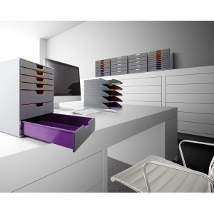 Durable Schubladenbox A4 Varicolor mit 4 Fächern in Mehrfarbig für Büro und Schreibtisch.