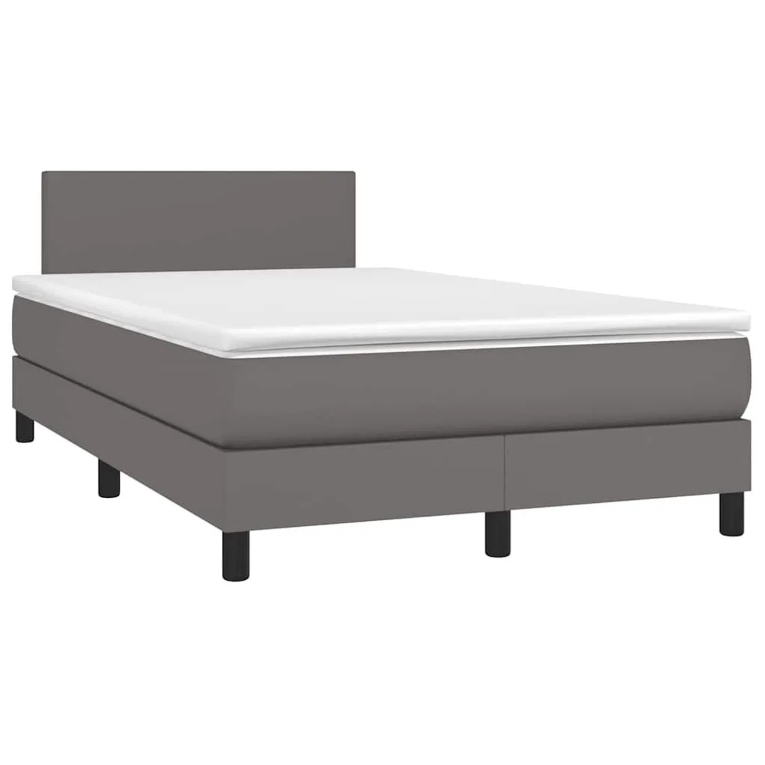 vidaXL Boxspringbett mit Matratze & LED Grau 120x190 cm Kunstleder 3270127 günstig online kaufen