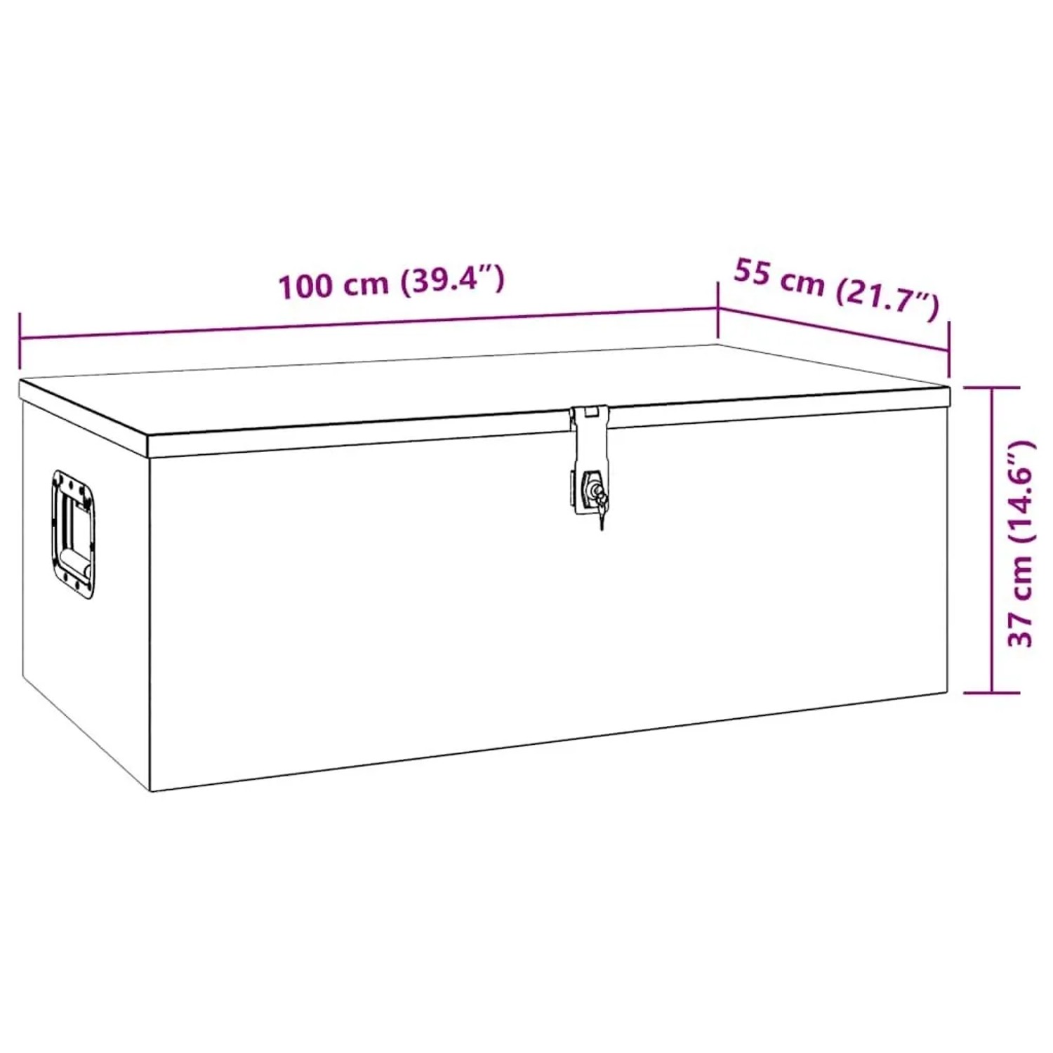 DELUKE Aluminiumbox Mit Deckel Abschließbar Alubox Deichselbox Alu Anhängerbox Werkzeugkiste Transportbox Metallkiste 100x55x37cm Schwarz_8