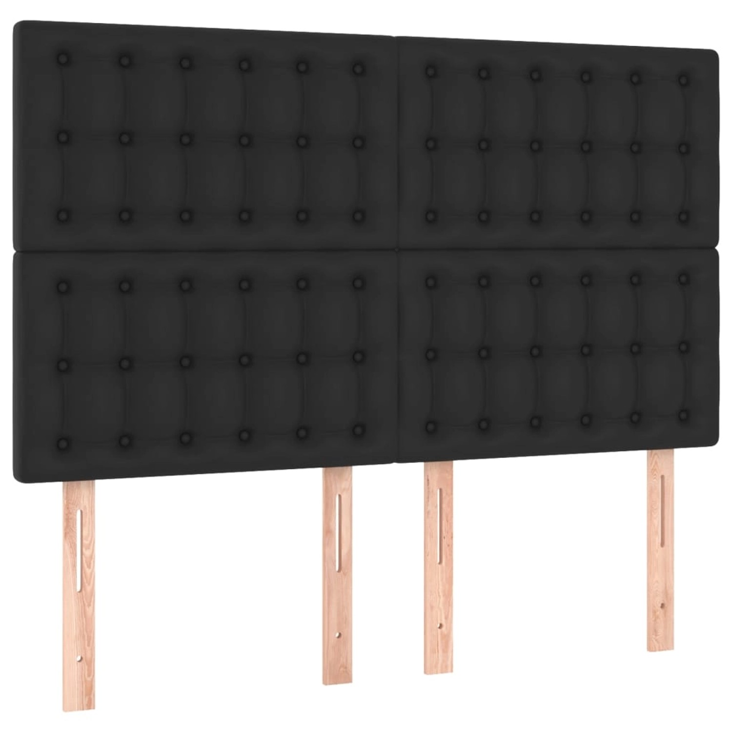 vidaXL LED Kopfteil Schwarz 144x5x118/128 cm Kunstleder 3122514