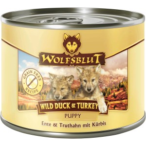 Wolfsblut Hunde-Nassfutter Wild Duck & Turkey Puppy, Ente und Truthahn mit Kürbis