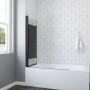 Aquabatos Badewannenaufsatz, 2-teilig, 120x140 cm, schwarz matt, mit NANO-Glasbeschichtung.