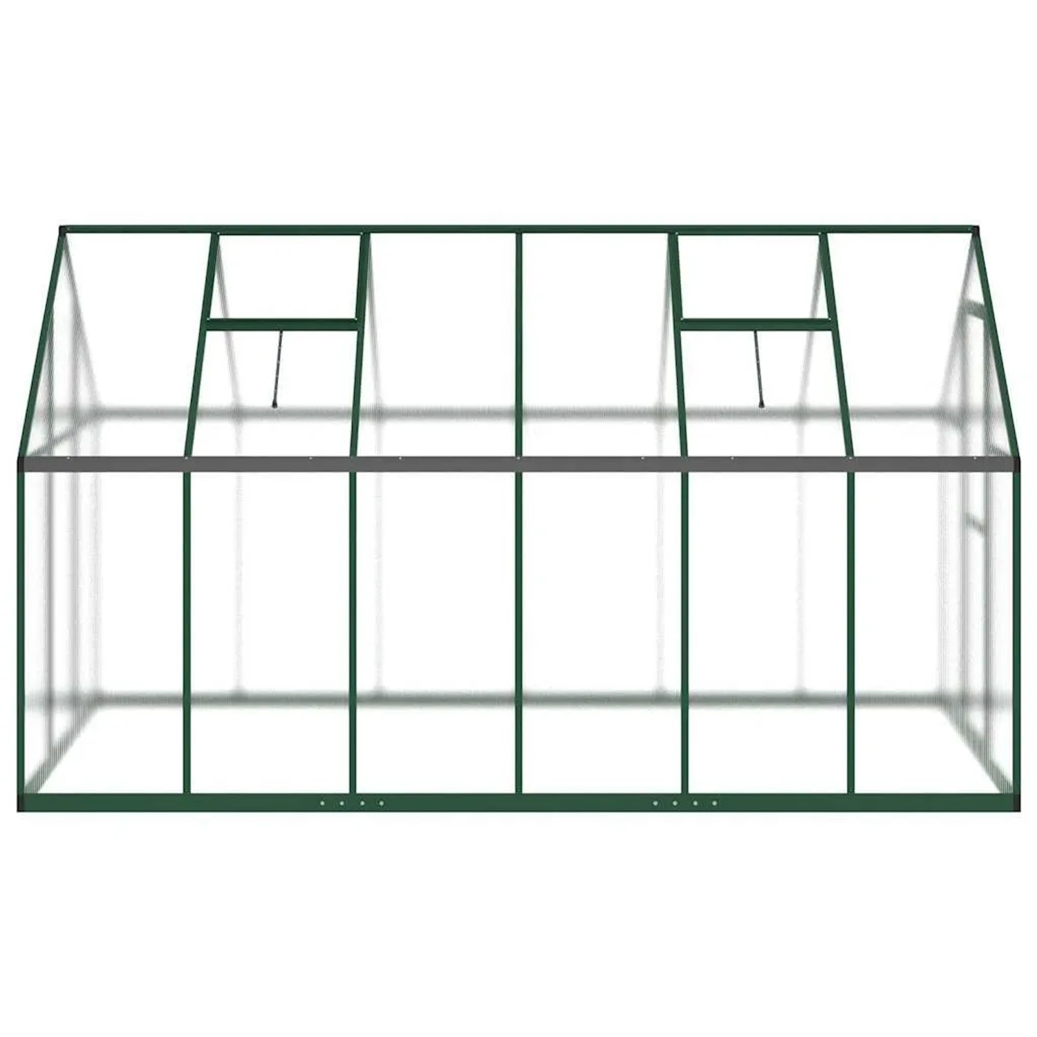 Grünes vidaXL Gewächshaus mit Aluminiumrahmen, 334x169x195 cm, für den Garten.