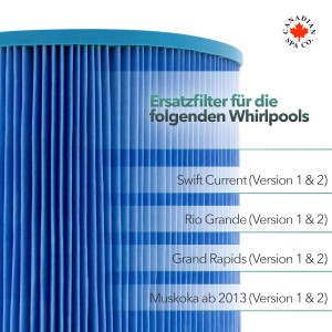 Canadian Spa Filter-Set, 4 Stück, für portable Whirlpools. Filter für Swift Current, Rio Grande, Grand Rapids, Muskoka.