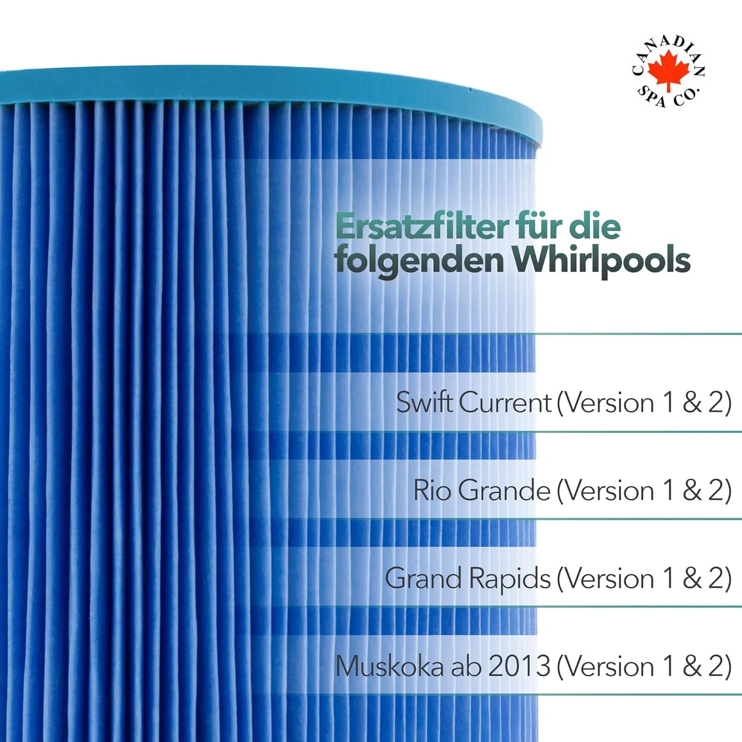 Canadian Spa Filter-Set, 4 Stück, für portable Whirlpools. Filter für Swift Current, Rio Grande, Grand Rapids, Muskoka.