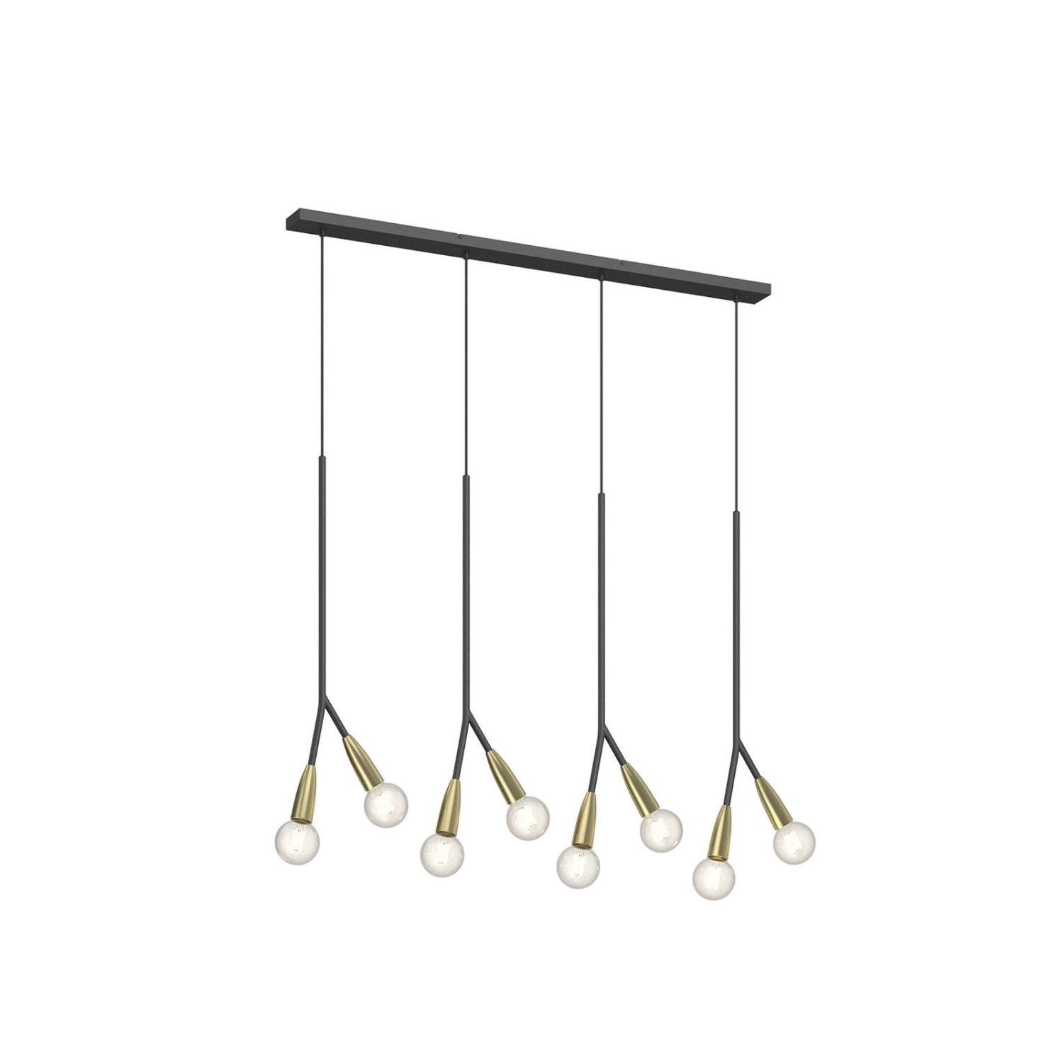 Lucande Pendelleuchte Carlea 9639205 Modern in Schwarz aus Metall 8-flammig E27 Wohnzimmerleuchte