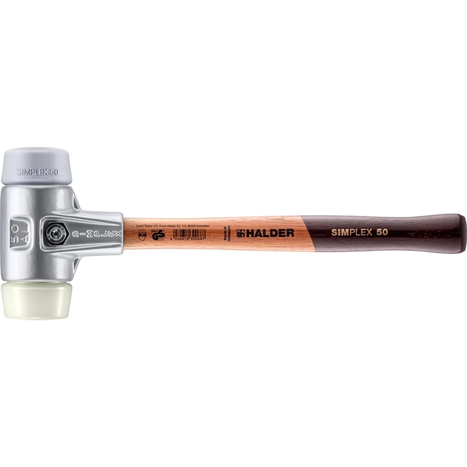 Halder Simplex Schonhammer Ø 50 mm TPE-mid Grau   Nylon mit Aluminiumgehäus günstig online kaufen