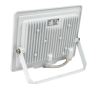 Weißer LUXULA LED Strahler 50W mit Halterung, Rückansicht. Flutlichtstrahler für den Außenbereich.