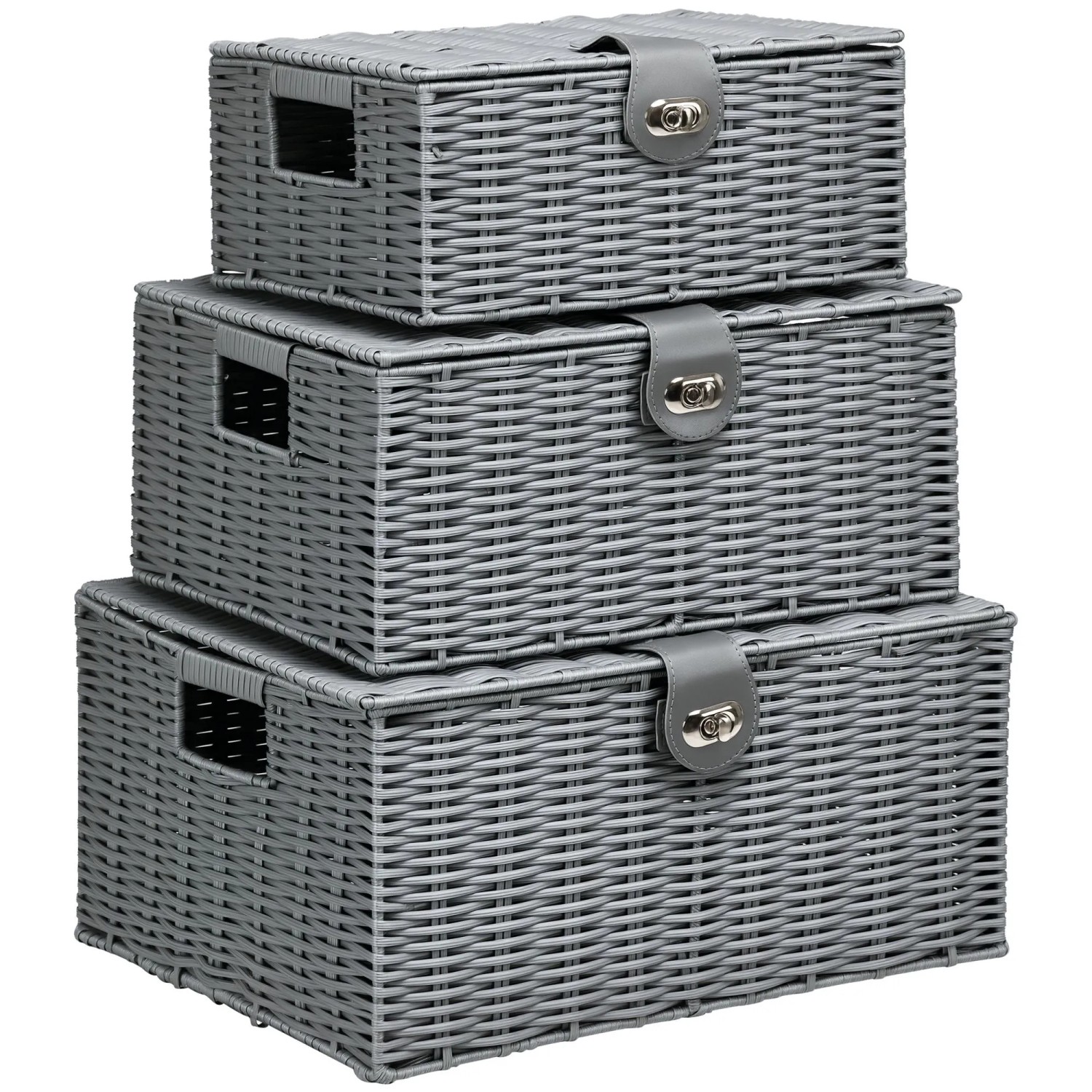 HOMCOM Aufbewahrungskorb 3er-Set 18L 12L 7L