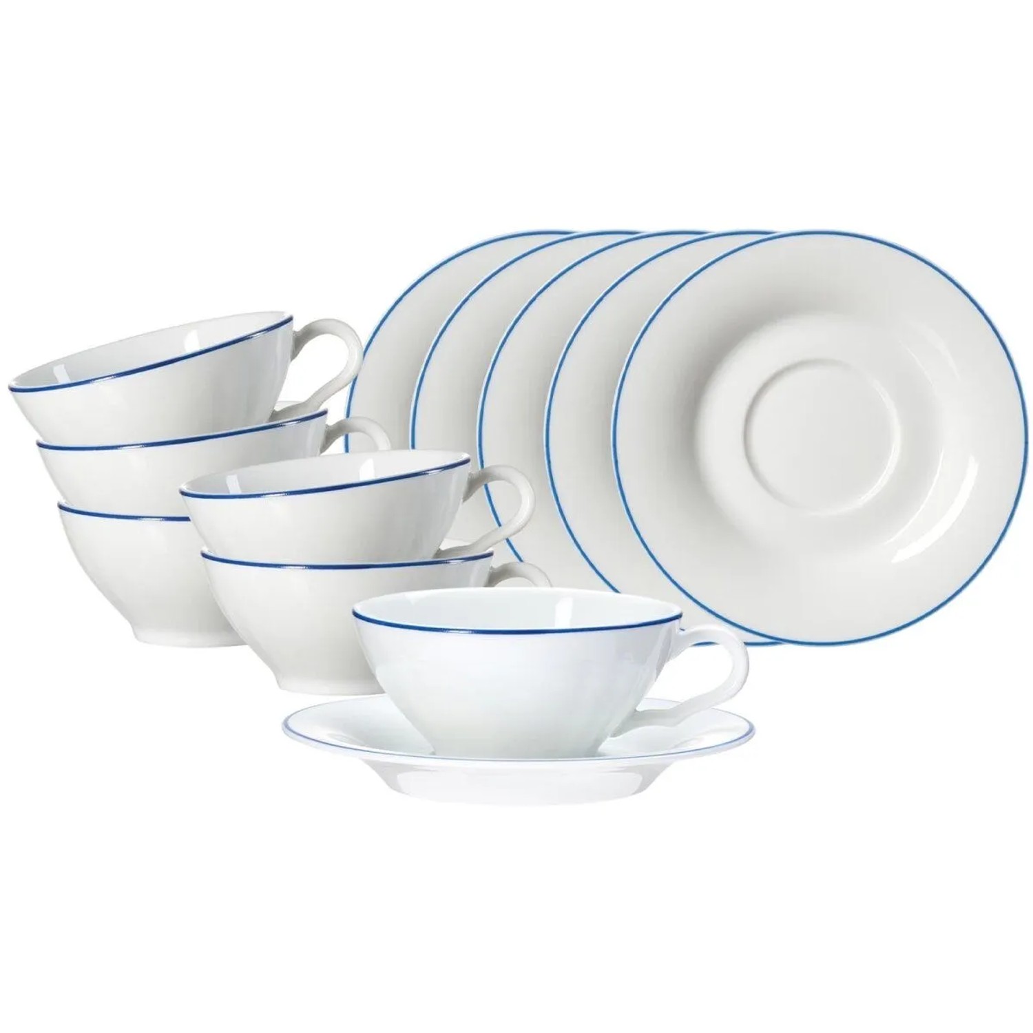 Ritzenhoff & Breker Ostfriese Teetasse mit Untertasse 100 ml 6er Set Blau