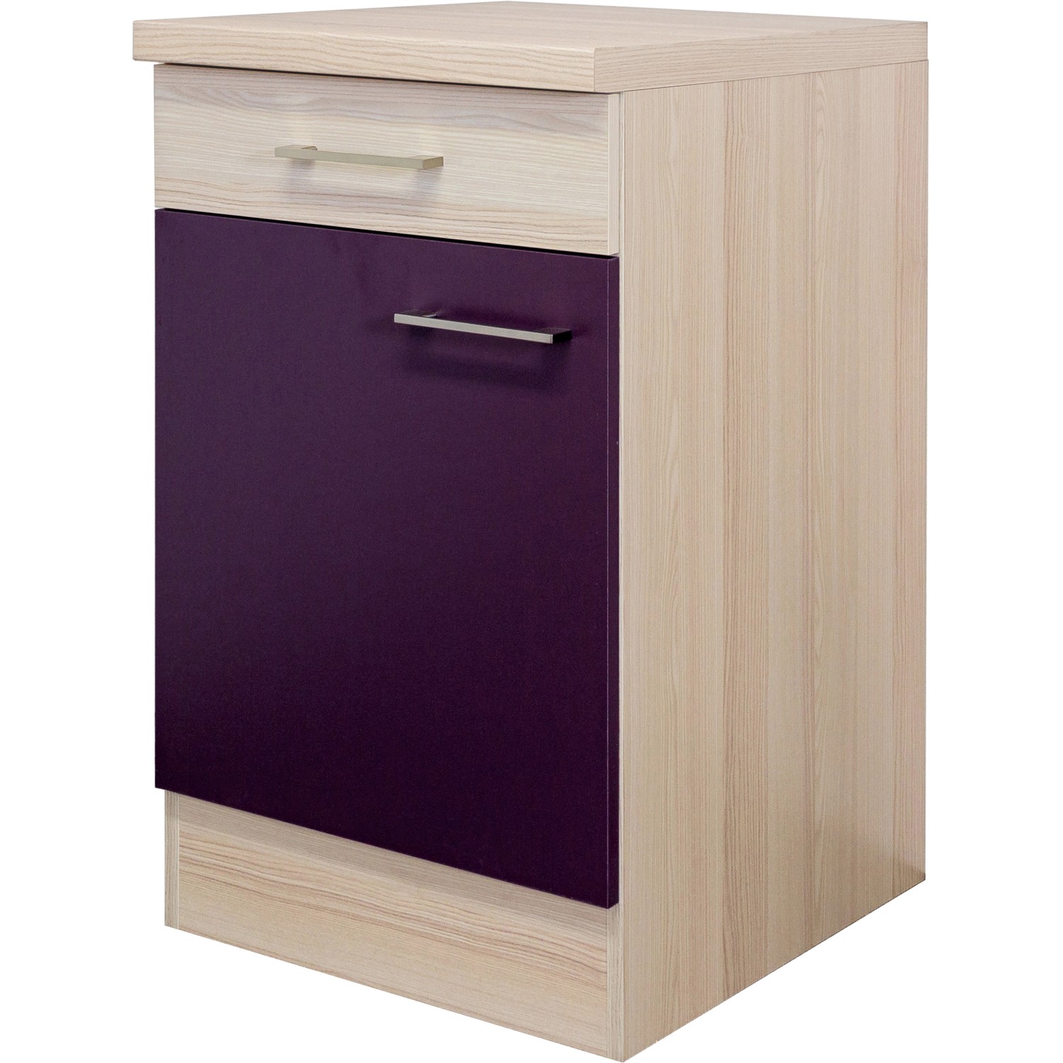 Flex-Well Exclusiv Unterschrank Focus 50 cm Akazie-Aubergine-Akazie