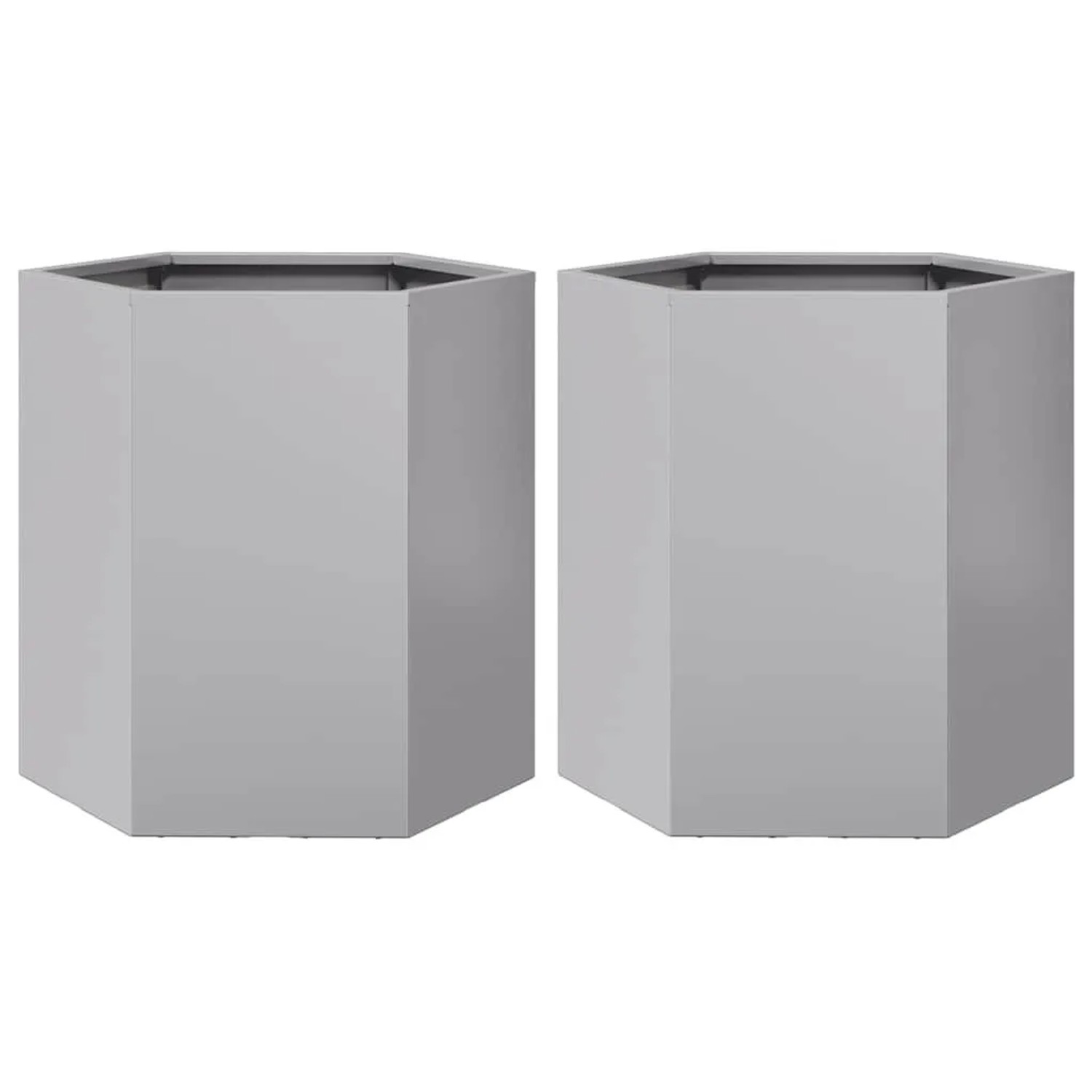 vidaXL Garten-Pflanzgefäße 2 Stk Sechseckig 46x40x45cm Verzinkter Stahl 851 günstig online kaufen