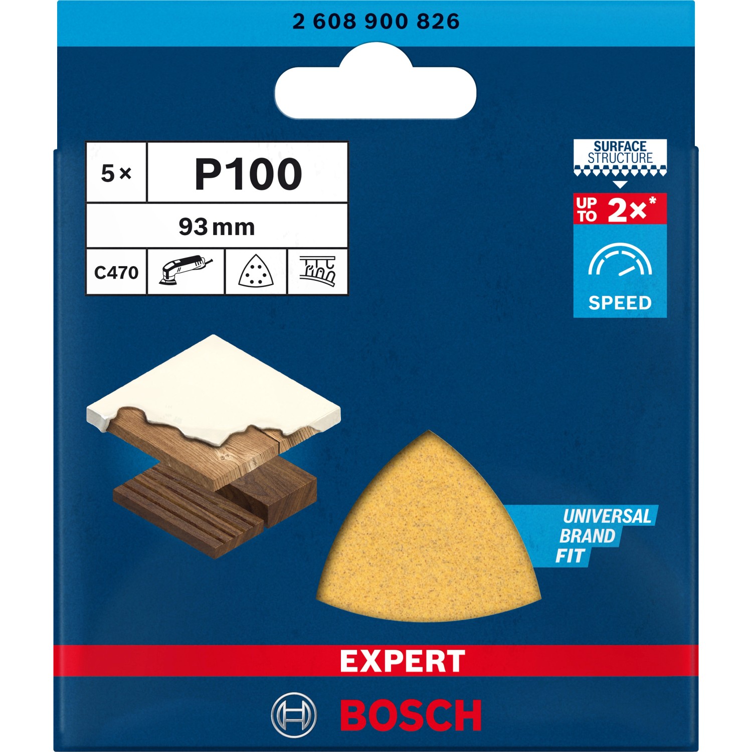 Thumbnail - Bosch Expert Schleifblatt C470 93 mm x 93 mm K100 5 Stück