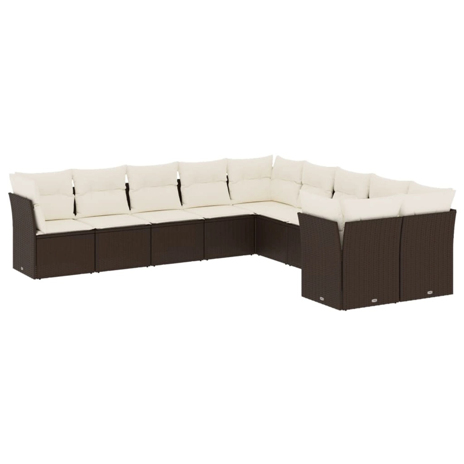 vidaXL 10-Tlg Garten-Sofagarnitur mit Kissen Braun Poly Rattan 3218243 günstig online kaufen