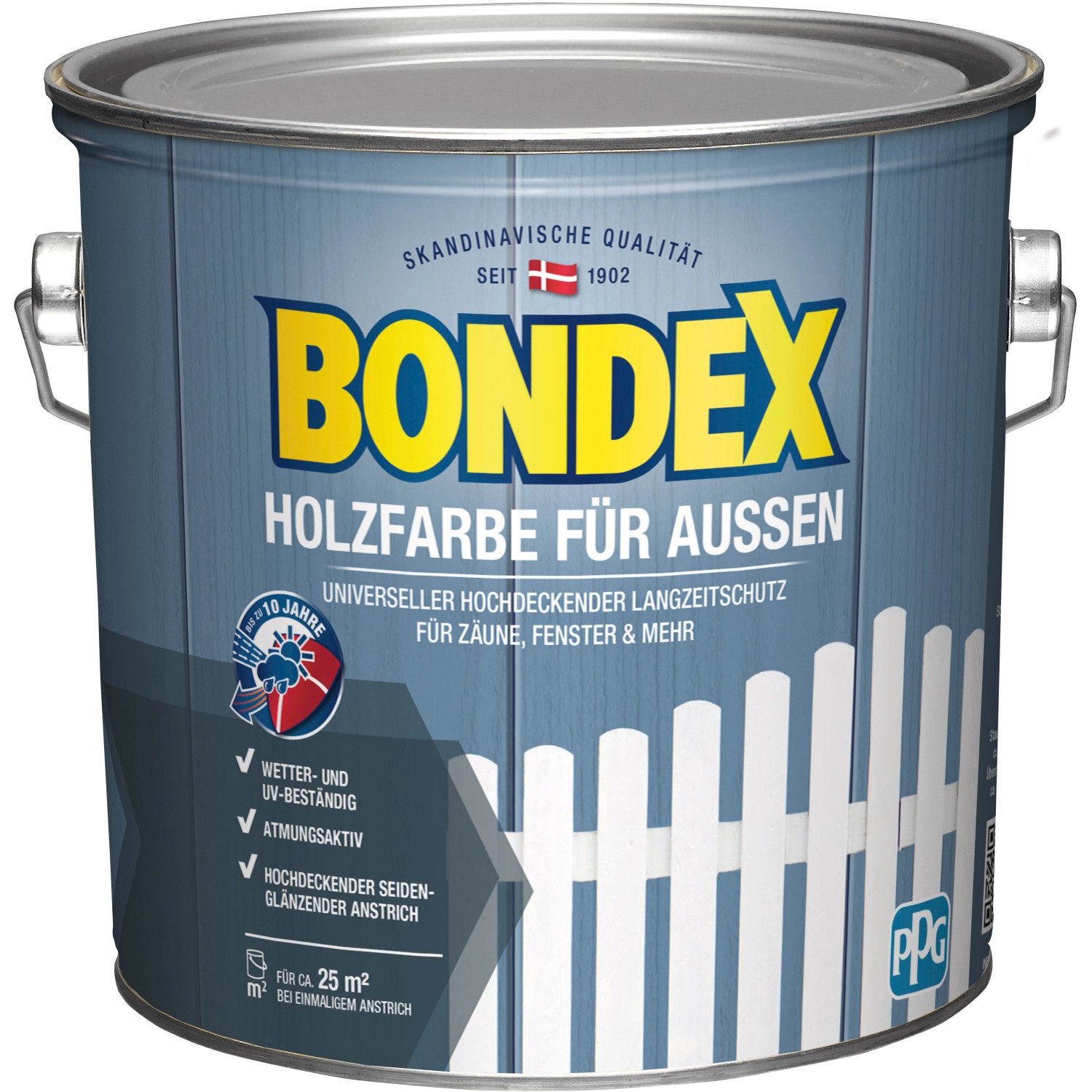 Thumbnail - Bondex Holzfarbe für Aussen Weiß seidenmatt 2,5 L