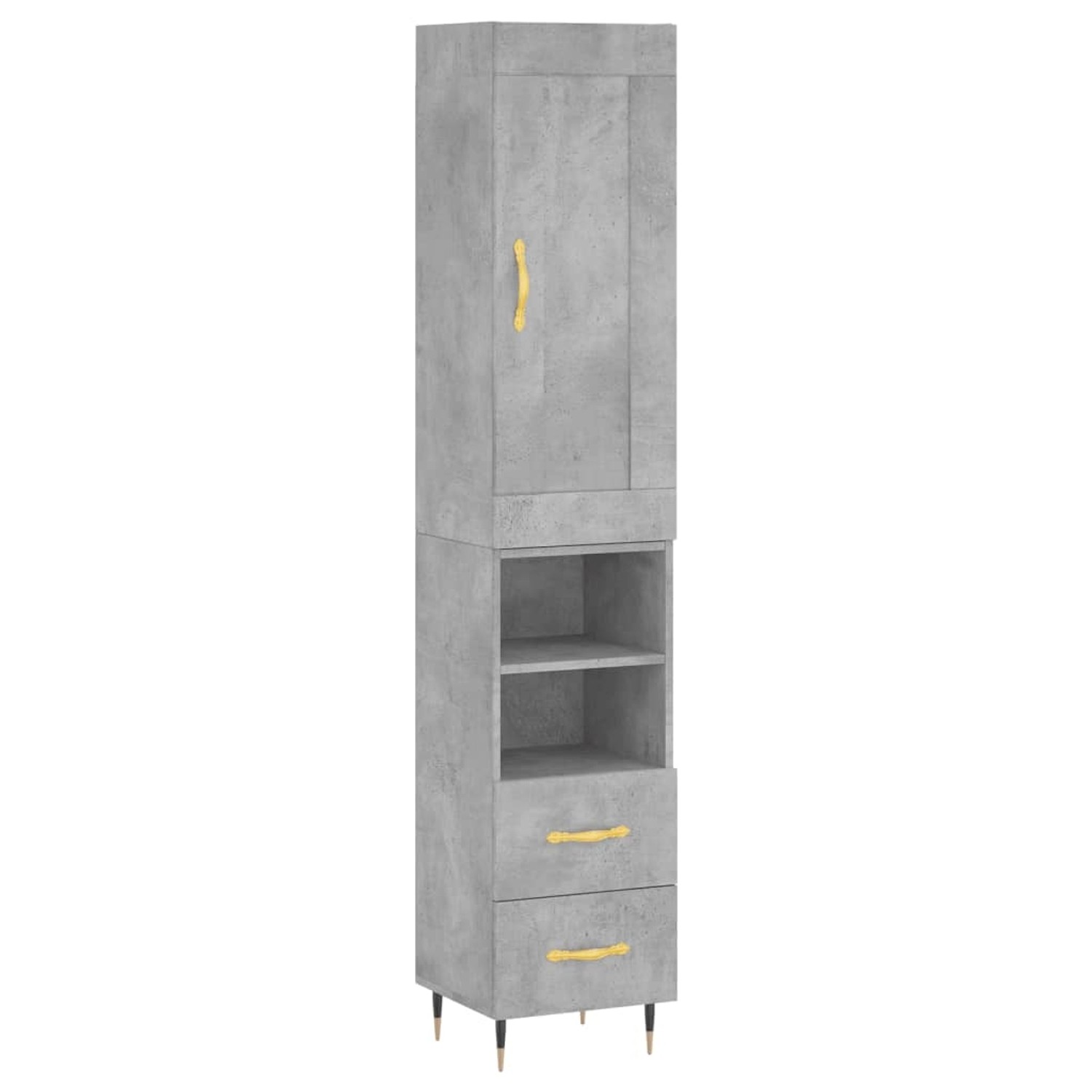 vidaXL Highboard Betongrau 34,5x34x180 cm Holzwerkstoff 3200245 günstig online kaufen