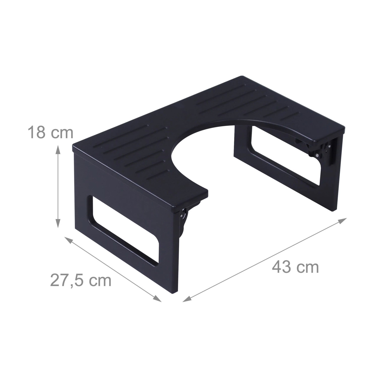 Relaxdays Toilettenhocker Bambus Schwarz Klappbar 18 cm x 43 cm x 27,5 cm_4