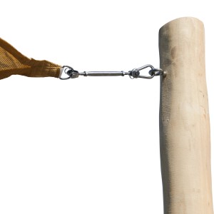 Toldoro Sonnensegelmast aus Robinienholz mit Befestigungsset und Sonnensegel.