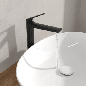 Villeroy & Boch Oasis Waschtischarmatur Erhöht Ohne Zugstange mit Keramikkartusche Auslaufhöhe 245MM Rund Matt Black