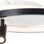 Moderne LED-Deckenleuchte Eunomia in Schwarz/Weiß, 35x30cm, mit schwenkbarem Spot für flexible Beleuchtung.