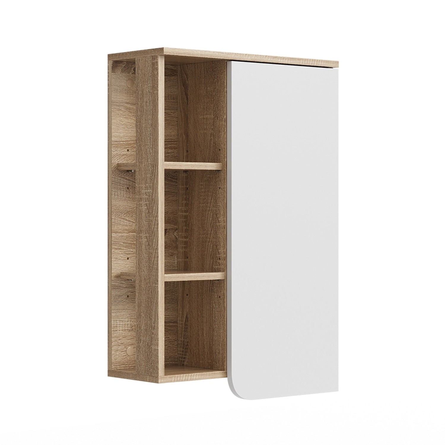 Thumbnail - Vicco Badschrank Karen Sonoma/Weiß 50 x 75 cm mit Tür und Offenen Fächern