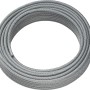Aufgerolltes Drahtseil Basic, 4,0 mm x 15 m, aus verzinktem Stahl mit PVC-Ummantelung.