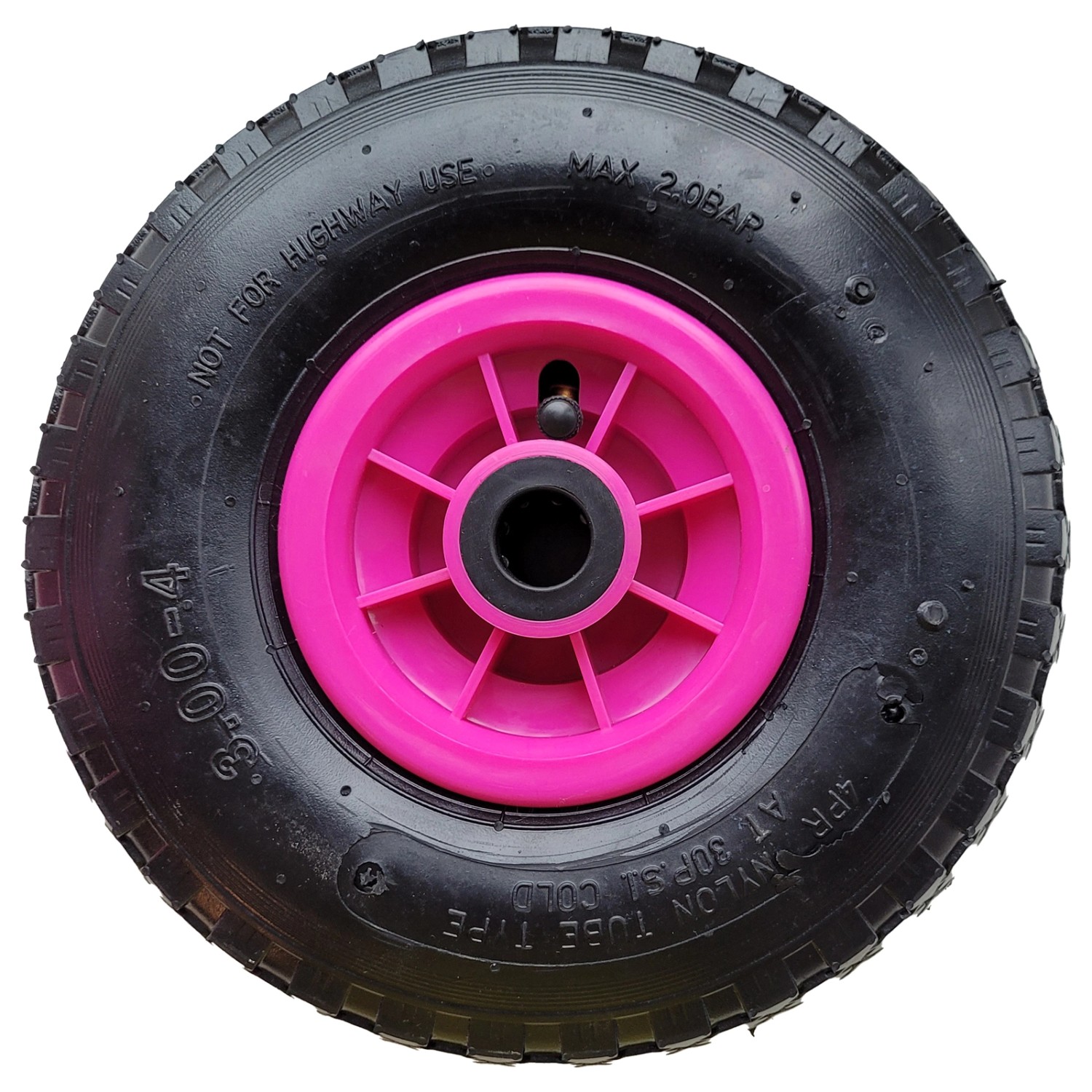 TRUTZHOLM Sackkarrenrad 260x85mm 3.00-4 Luftrad Nabenlänge 75mm 4PR Pink