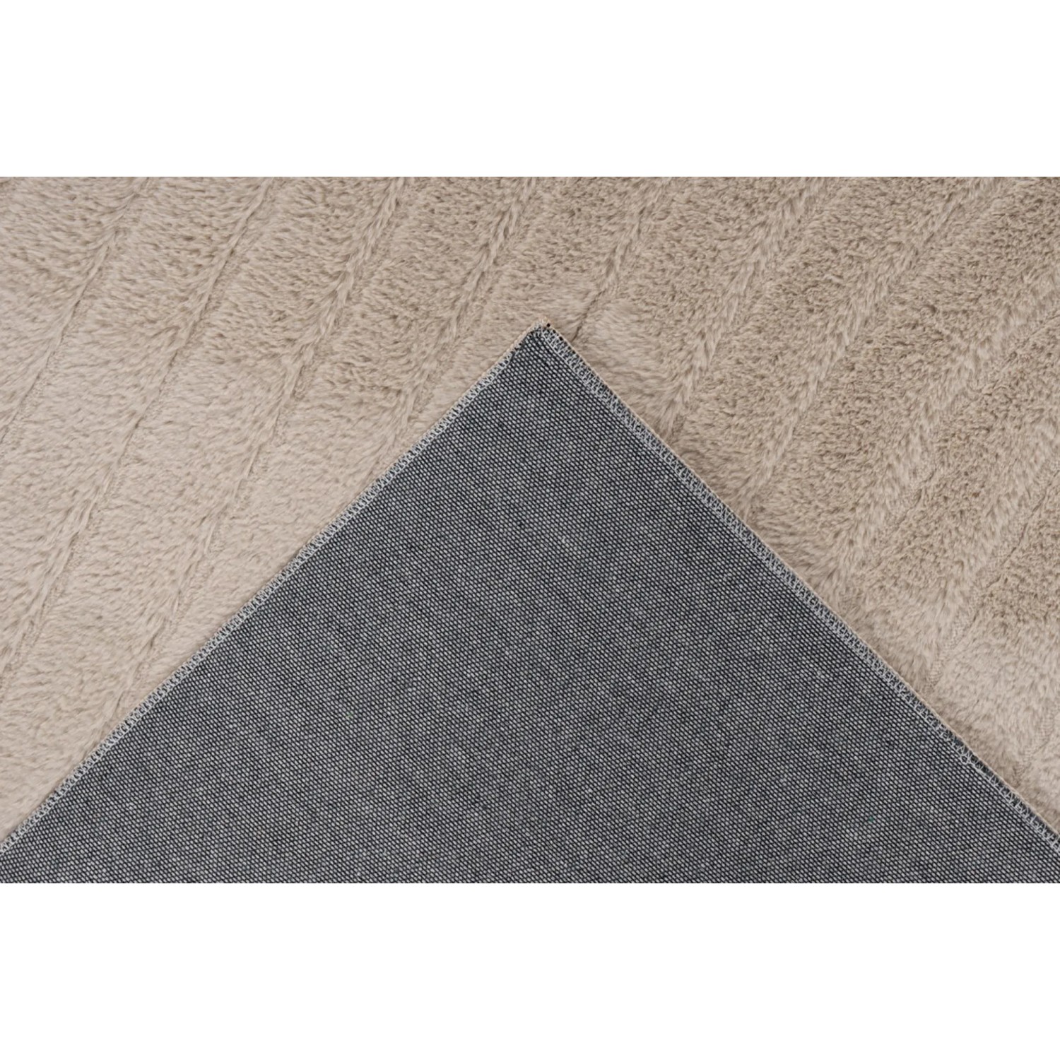 Beiger Lalee Teppich Comfort 501 (80x150 cm) mit 3D-Effekt und weicher Oberfläche.