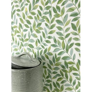 Newroom Vliestapete Ambra Grün Blätter Natur Strukturiert FSC®