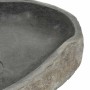 DELUKE Naturstein Waschbecken Oval Flussstein Aufsatzwaschbecken Waschschale Waschtisch Handwaschbecken Oval 45-53cm_6