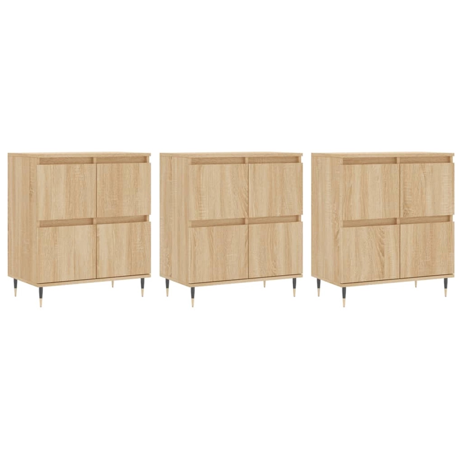 vidaXL Sideboards 3 Stk Sonoma-Eiche Holzwerkstoff 3190192 günstig online kaufen
