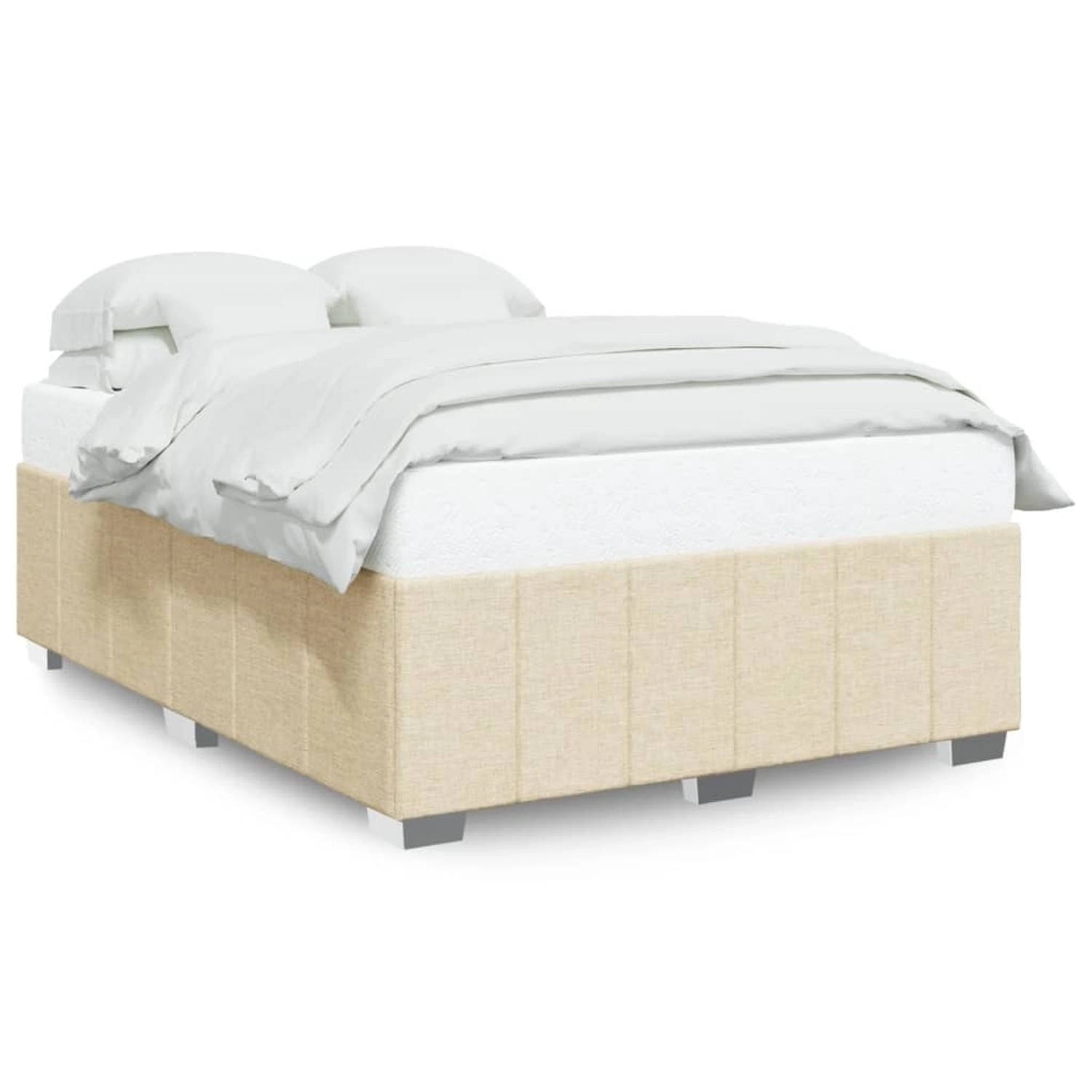 vidaXL Bettgestell ohne Matratze Creme 140x190 cm Stoff 3284837 günstig online kaufen